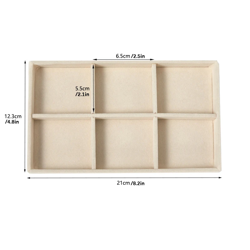 ベルベットジュエリーディスプレイトレイセット、絶妙なジュエリーオーガナイザー、ポータブルリング、イヤリング、ネックレス収納ボックス、酸化防止ポーチ