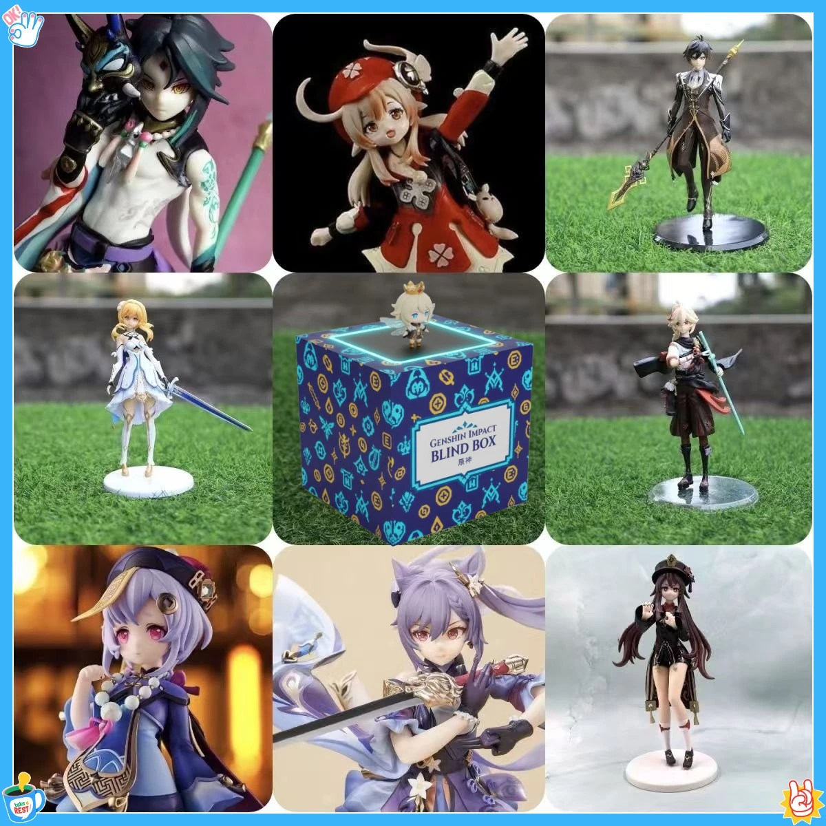 

Genshin Impact Anime Blind Box Figures Elemental Character Collection PVC Mini Model Collectible Toy Gift