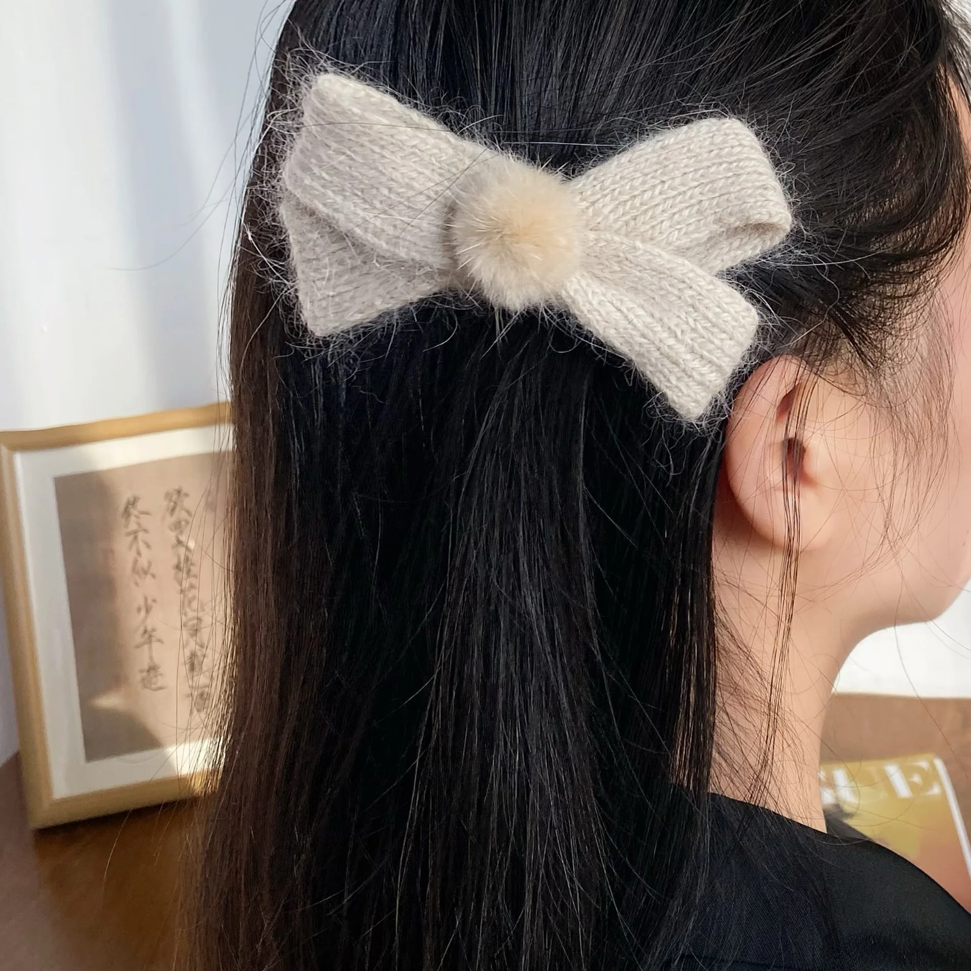 

1/4 Pcs Ladies' Hair Clip Japanese Yarn Knitting Simple Versatile Sweet Bow Hair Pins Kawaii Cute Jk Hair Accessories For Girl