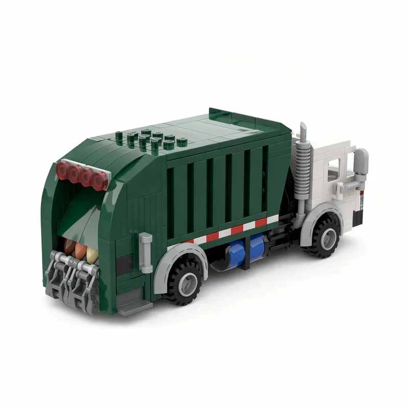 368pcs MOC Super Heroes DCD Garbage Truck Model Building Blocks Architecture Assemble DIY Toy Creative Festival Gifts Idea
