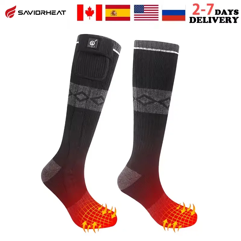Electric Heated Socks Winter Thermal Socks Battery Heated 3 Levels Temperature Control For Men And Women
