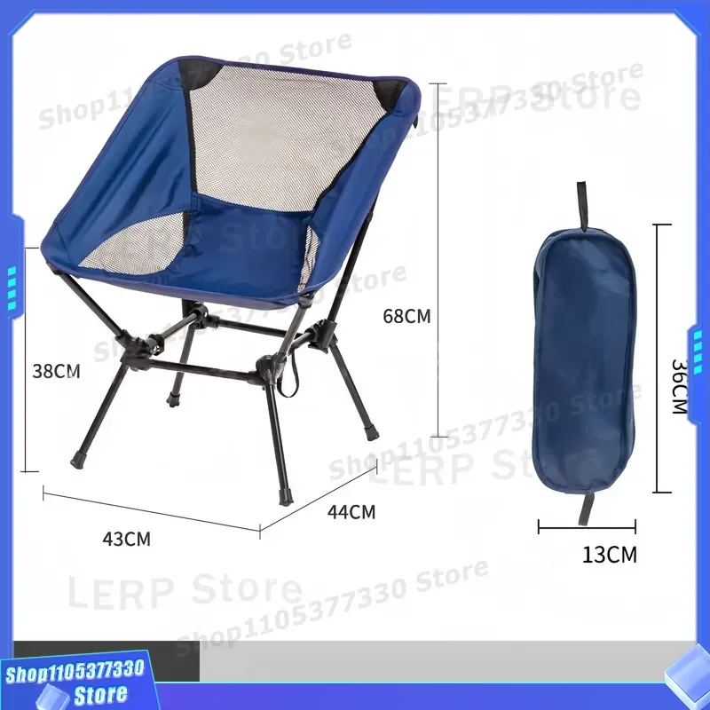 Portable Folding Camping Chair Ultra Light Aluminum Alloy Frame Compact Design for Hiking Backpacking Outdoor Travel Gear