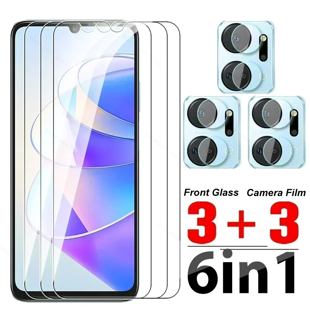 HonorX7a Glass For Honor X7a 5G 2023 6in1 Tempered Glass Cover Film Honar Honer X7 A X 7a 6.75'' RKY-LX2 Camera Screen Protector