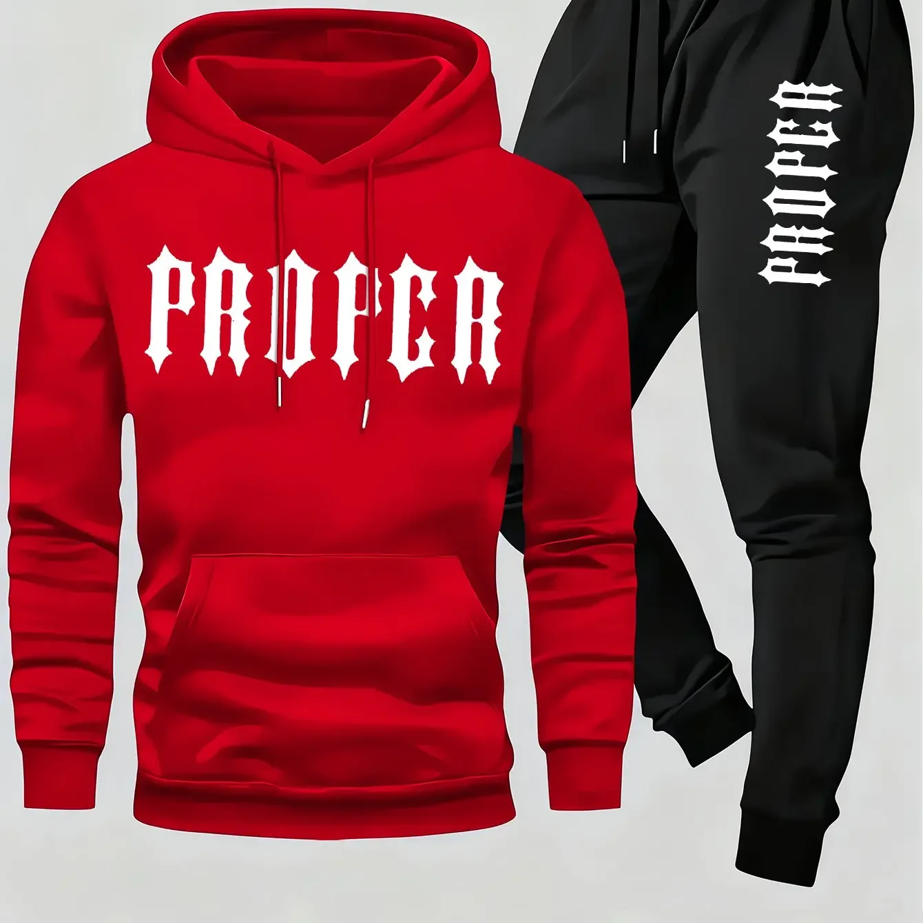 New autumn hoodie hooded set for men and women with floral body letter print, drawstring and pocket for daily warmth and comfort view 3