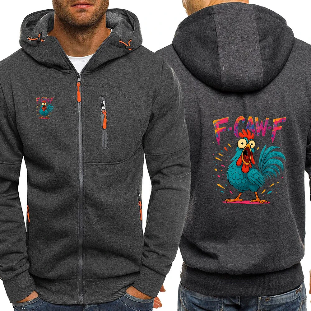 2025 Comfortable Versatile Leisure Hoodies Spring And Autumn Men's Color Blocking Designer Coat F Caw F Chicken Logo Print