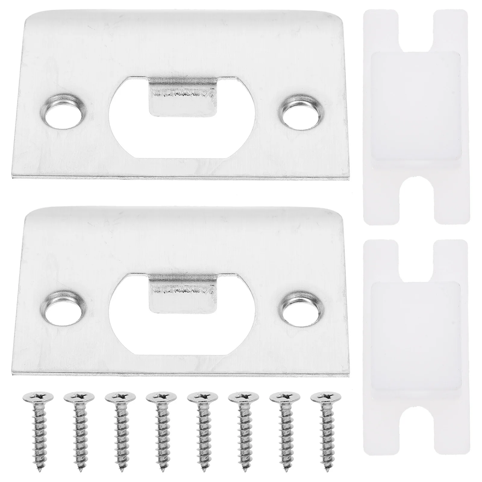 

2 set Deadbolt Strike Plate Stainless Steel Door Reinforcement Kit Heavy Duty Hole Filler Cover Plate For Interior Exterior