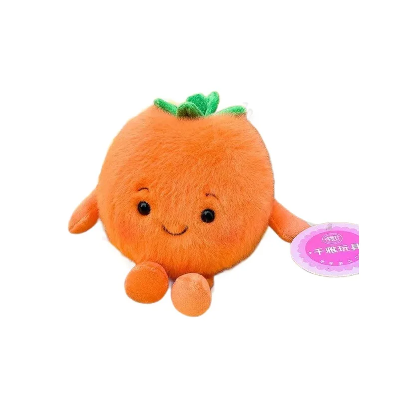 Japanese Cute Fruit Elf Plush Doll Toy Cartoon Durian Orange Lifelike Plush Stuffed Doll Creative Bedroom Ornaments Decor Gifts