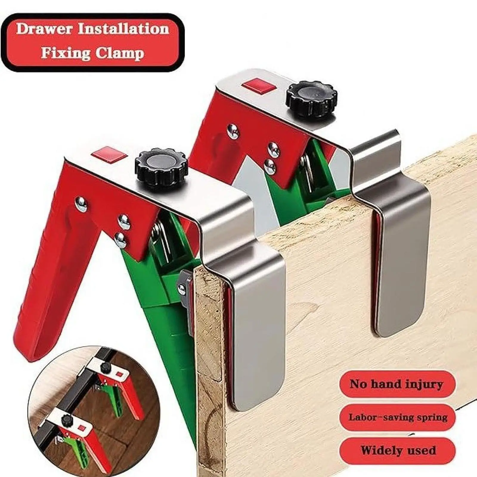 

2Pcs Adjustable Drawer Panel Fixing Clamps,Woodworkings Clips Mounting Drawer Front Installation Clamps for Carpentry Gadgets