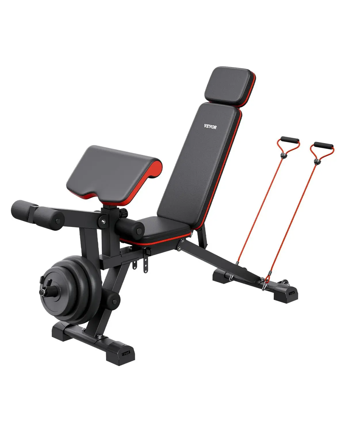 Weight Bench, 800lbs/660lbs Adjustable Weight Bench Press for Full Body Workout, Exercise Sit-up Bench for Home Gym