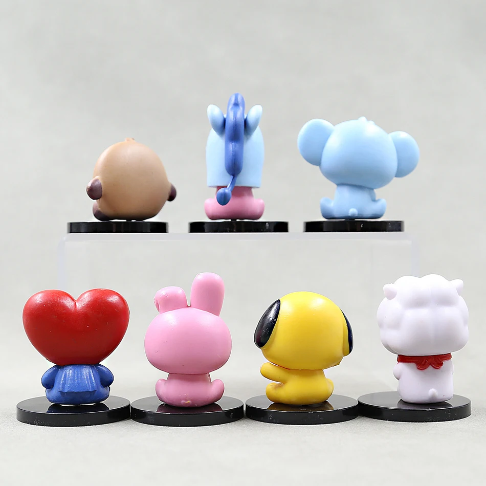 BT21 6cm 7pcs figure korea pop kpop mini figure bts Bt21 koya  Model Creative Desktop Accessories Toy Children\'s Birthday Gift