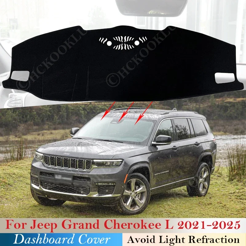 

Dashboard Cover Mat Dashmat Car Accessories Pad Dash Sun Shade Protect Carpet 2024 2023 for Jeep Grand Cherokee L 2021 ~ 2025