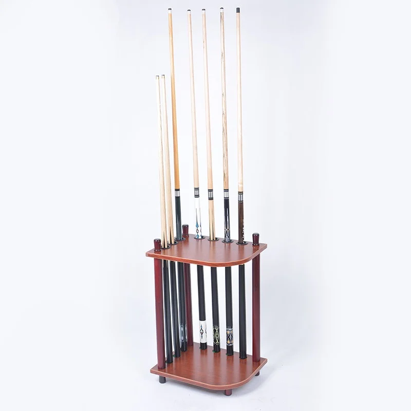 New Customizable Logo 7-Hole Wood Cue Rack Floor-Standing Rod Box Ball Room Accessories for Pool Sports