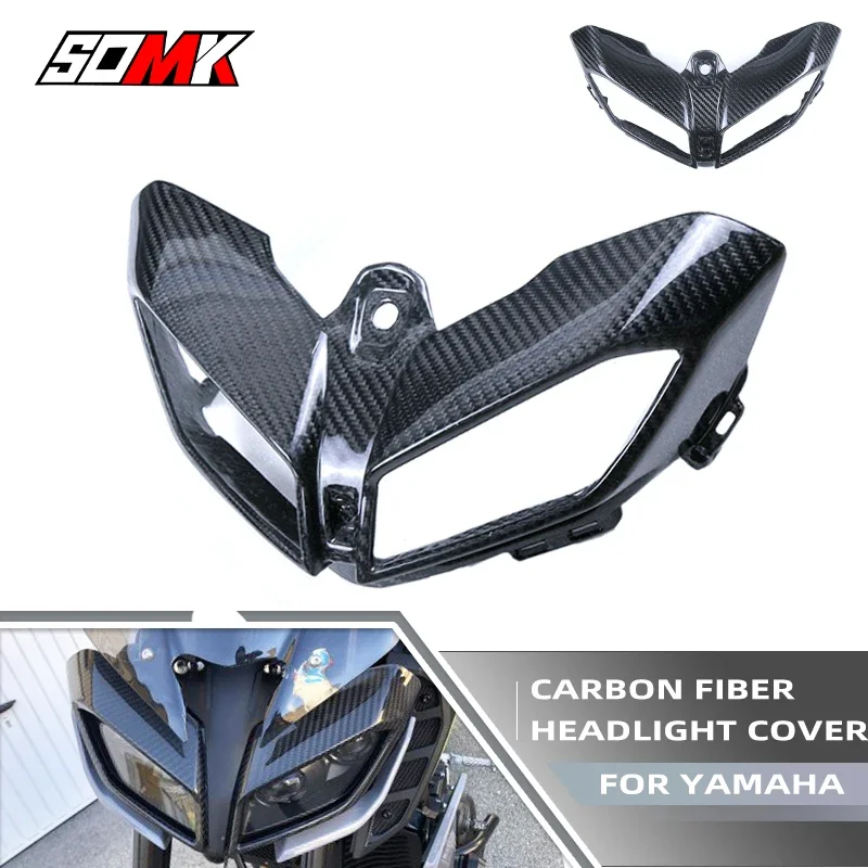 

MT09 Carbon Fiber Motorcycle Headlight Cover Shell Front Fairing Head Lamp Protector For YAMAHA MT 09 MT-09 2017 2018 2019 2020