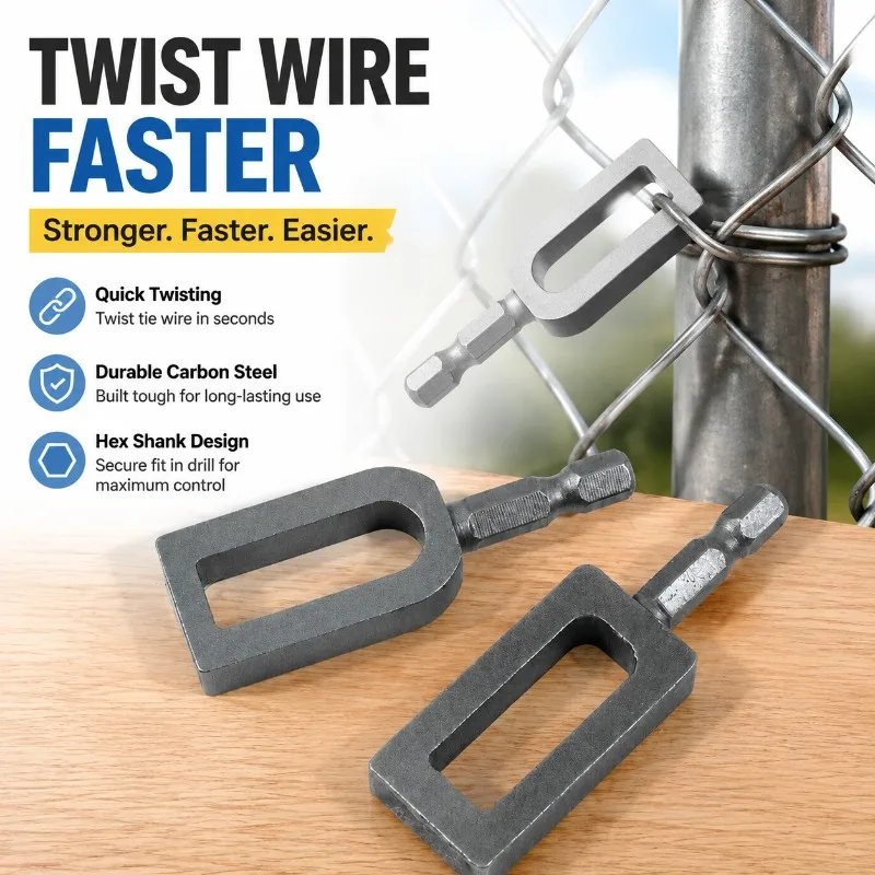 Carbon‑steel Wire‑twisting Tool Hex‑shank Electric‑tool Accessory Fast‑action Steel‑cord Twister Practical Hardware Fitting