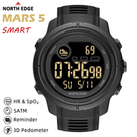 NORTH EDGE MARS 5 Men's Digital Watch Outdoor Military Sports LED Watches Waterproof 50M HR & SpO₂ Smartwatch