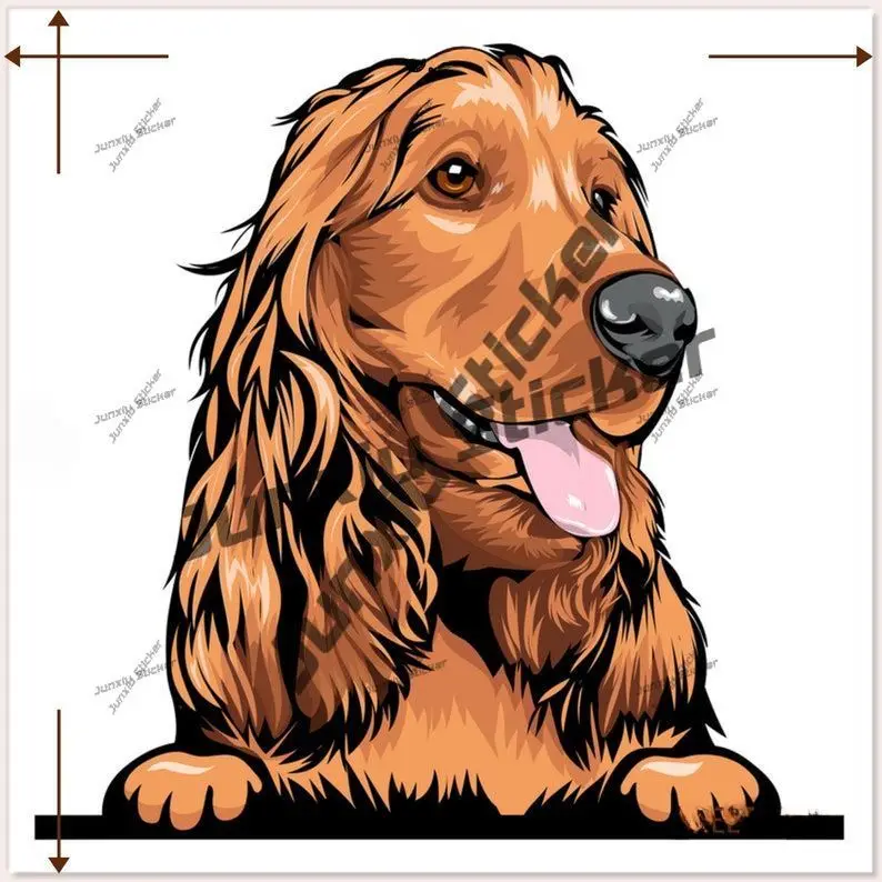 Cocker Spaniel Car Decal Sticker Spaniel in Realistic Style Peeking Dog Bumper Window Vinyl Waterproof Outdoor Accessories