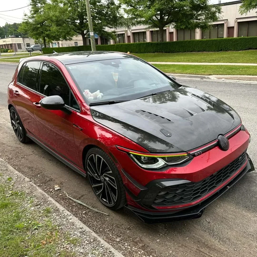 KQX The Porous Carbon Fiber Hood Is Suitable for the Upgrade of Volkswagen Golf 2021-2025 GTI Carbon Fiber Engine Cover.