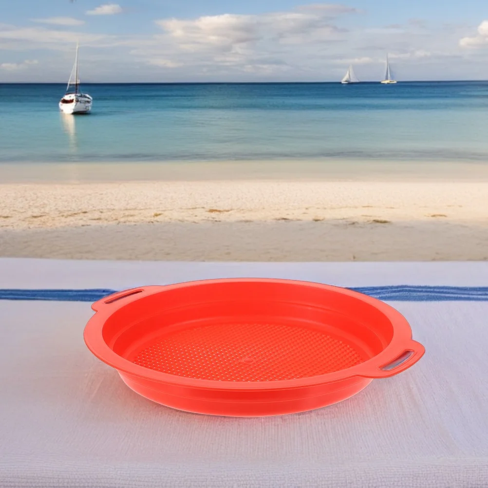 ชุดกรองทรายสำหรับเด็ก 4 ชิ้น ทำจากพลาสติกสีสันสดใส ใช้เล่นทรายชายหาด ปาร์ตี้ริมทะเล อุปกรณ์เสริมสำหรับกิจกรรมกลางแจ้ง กรองทรายขนาดเล็ก
