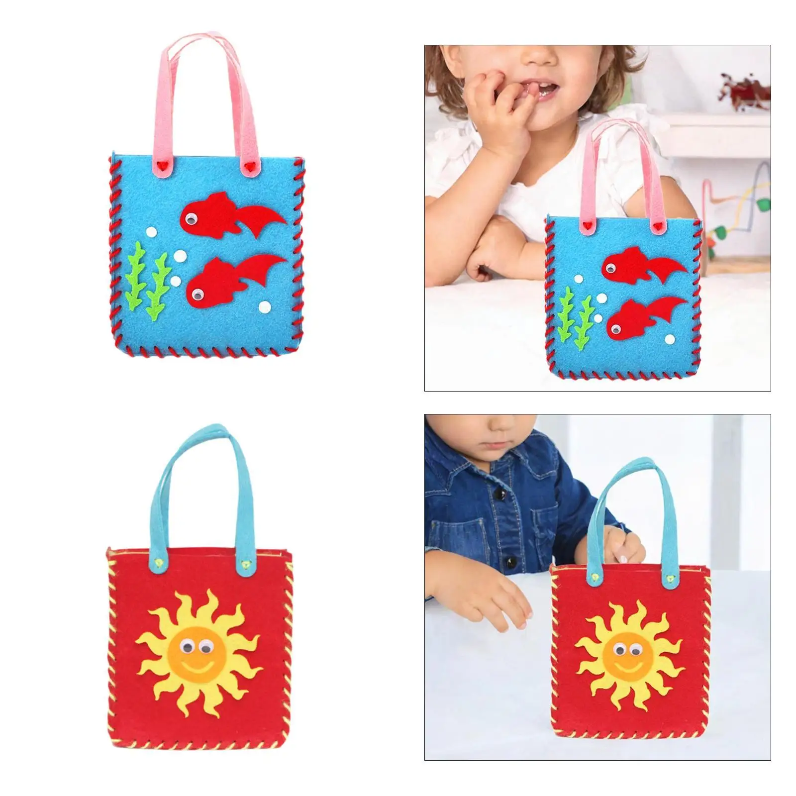 DIY Sewing Kit Handbag Material Bag Making Child Sewing Crafts for Party