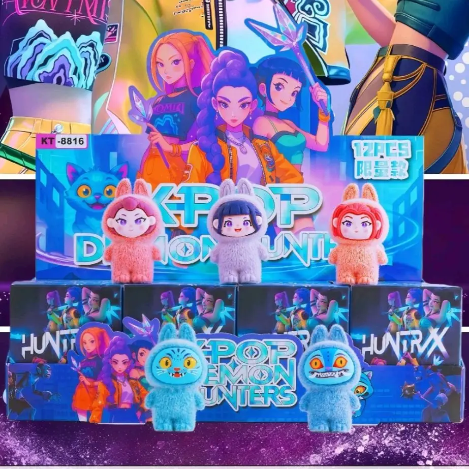 12 pçs K-POP caçadores de demônios reunidos boneca caixa cega mini figura dos desenhos animados bonito animação brinquedo periférico ornamento brinquedo decorativo presente