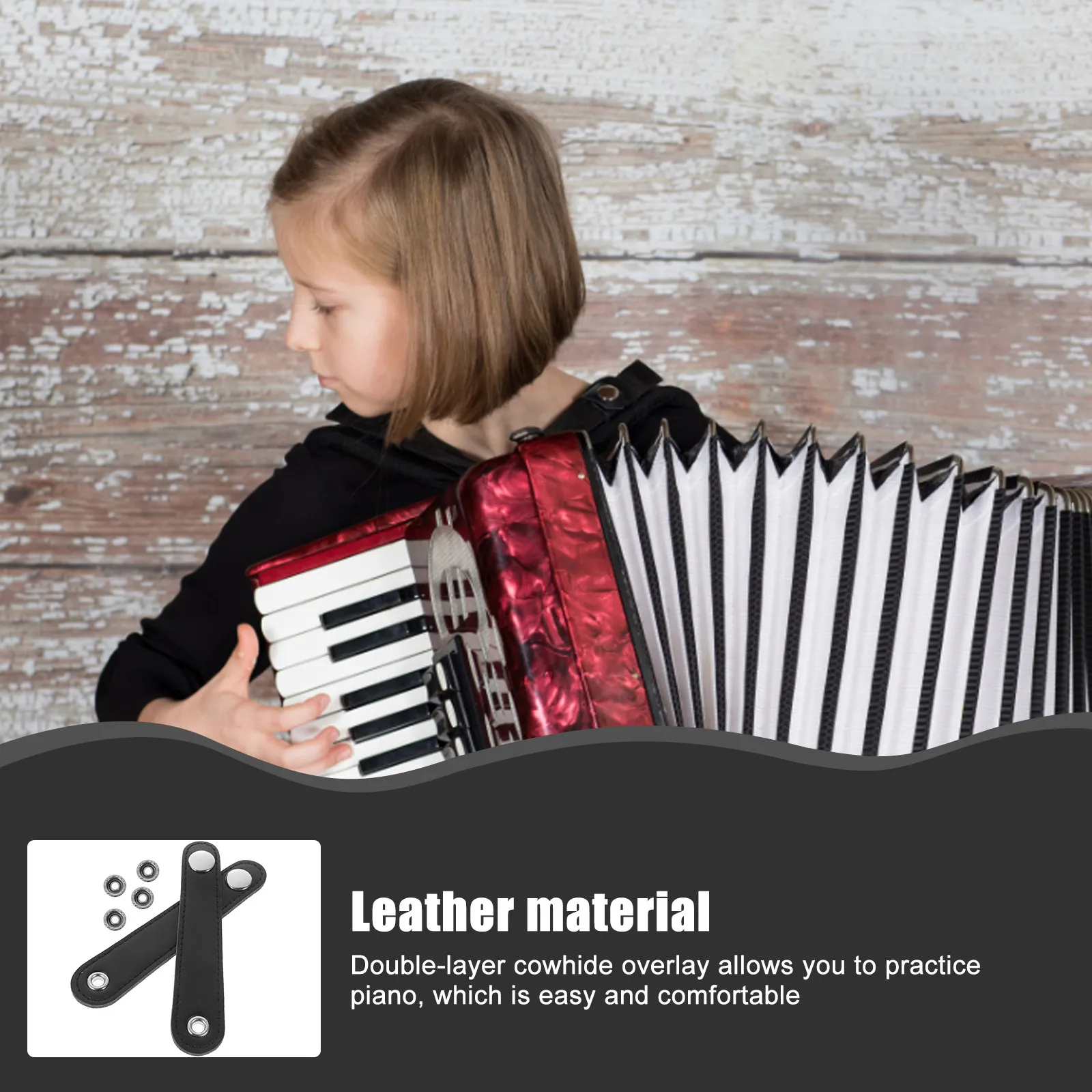Accordion Bellows Belt Strap Set Double Layer Heavy Duty Universal Replacement with Fasteners