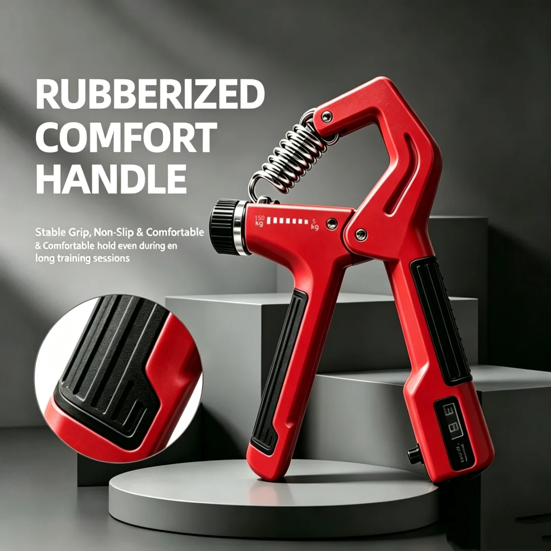 Adjustable Grip Strengthener, 11–330 Lbs Resistance Forearm Exerciser with Ergonomic Non-Slip Handle, Suitable for Grip Strength