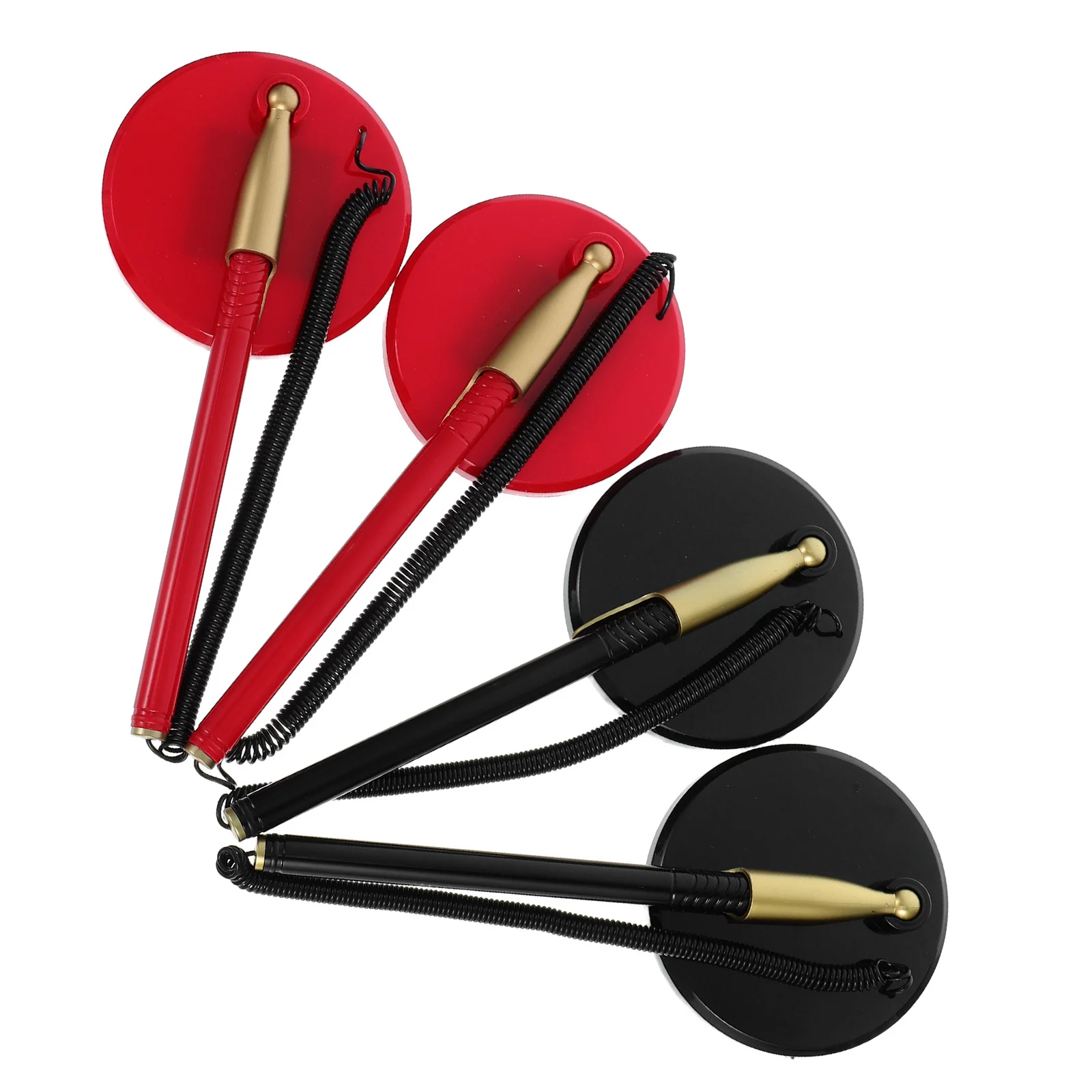 

4pcs Round Base Business Signing Black Red For Wedding Guest Book Office Desk Accessories Ink Pen Set Pen Holder Stand