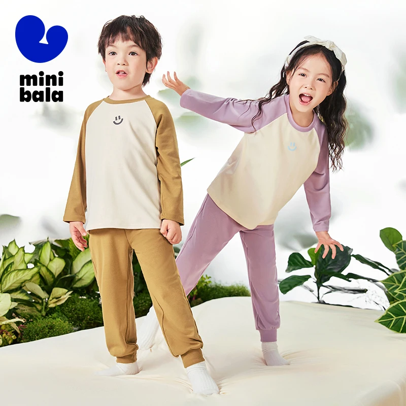 

Mini Bala Home Suit Children Home Clothes Baby Moisture Absorbent Breathable Autumn Clothes and Pajamas Suit