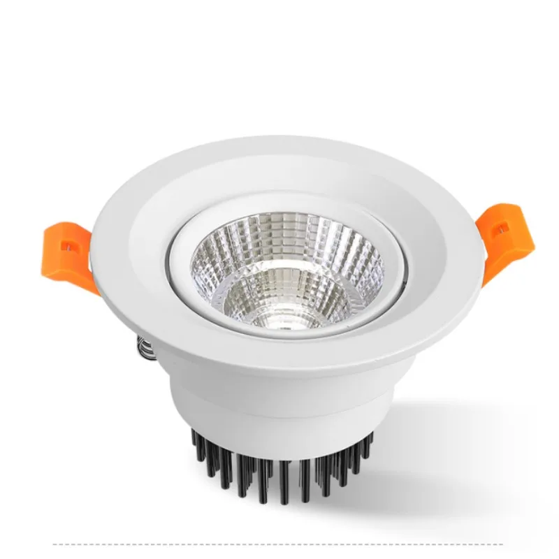 Downlight redondo incorporado dimmable LED 3W 5W 7W 9W 12W 15W 18W COB holofotes do teto AC85-265V