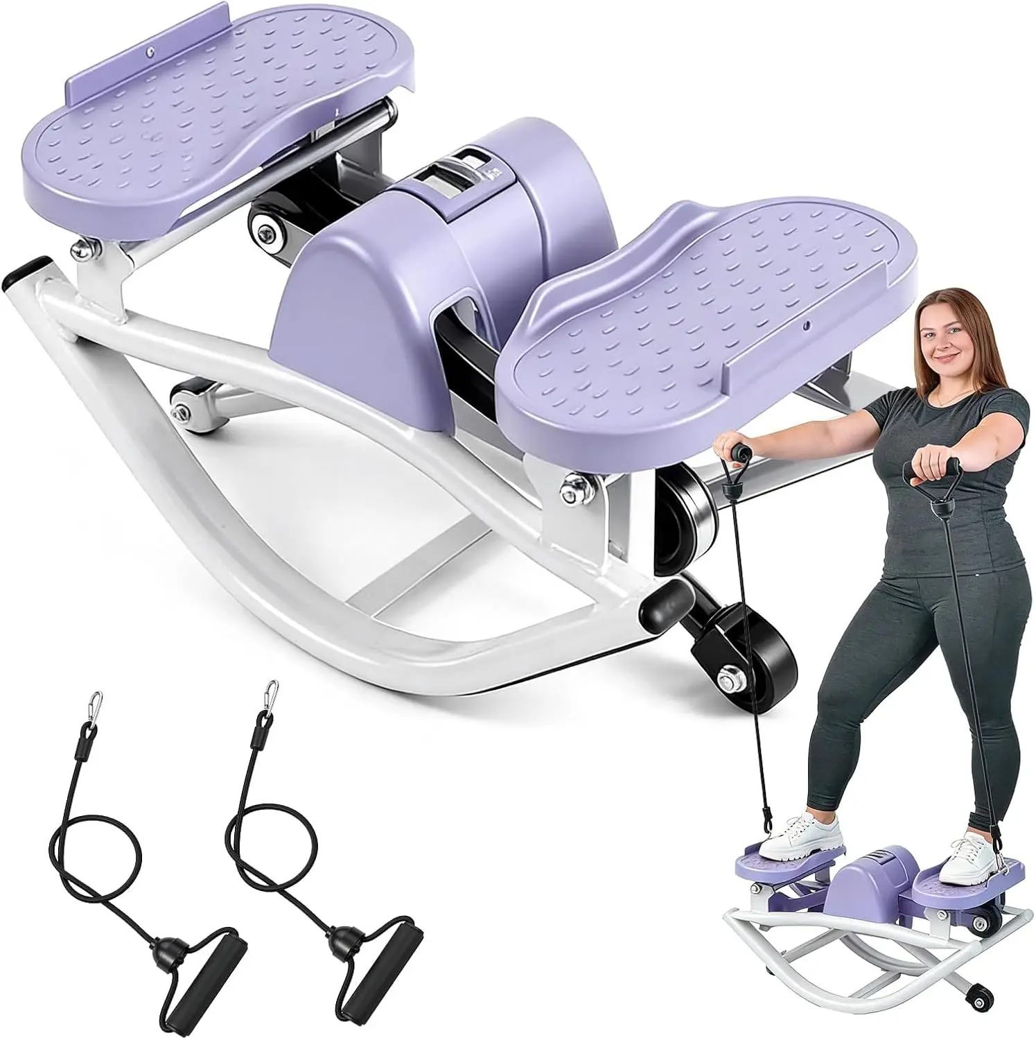 

Portable Step Fitness Stepper, Side to Side Rocking for Home Aerobic Workout, Compact Exercise Equipment for Apartment & Dorm