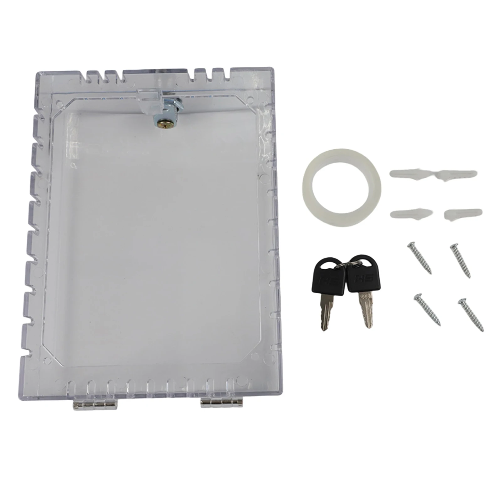 PC Built Thermostat Lock Box with Key for Wall Mount Support of Standard Sized Devices in Various Indoor Environments