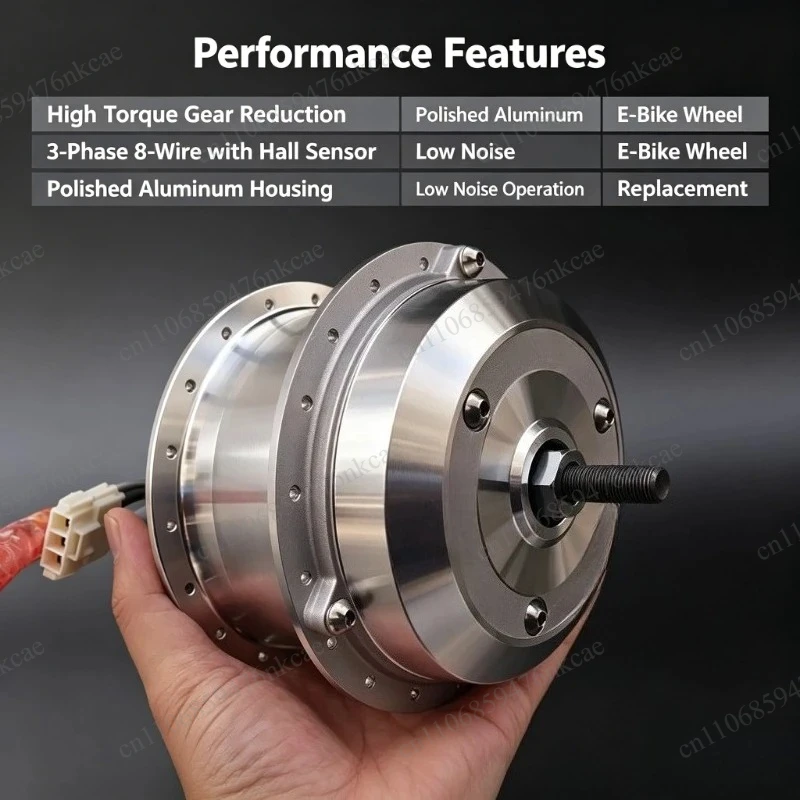 Bicycle brushless wheel hub motor one-way clutch gear reduction three-phase eight wire brushless
