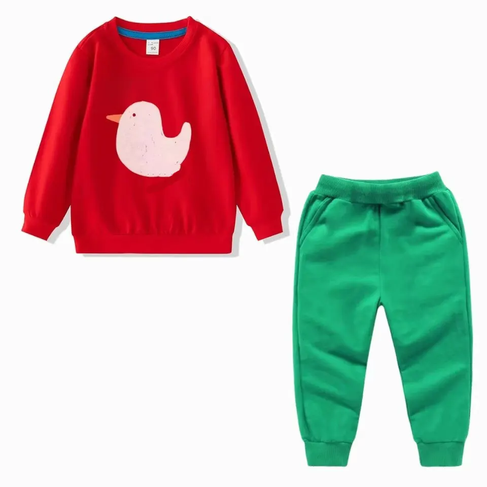 kids clothing sets 2024 autumn cotton full sleeve sweatshirts and casual pants cartoon boys hoodies girls trousers baby clothing