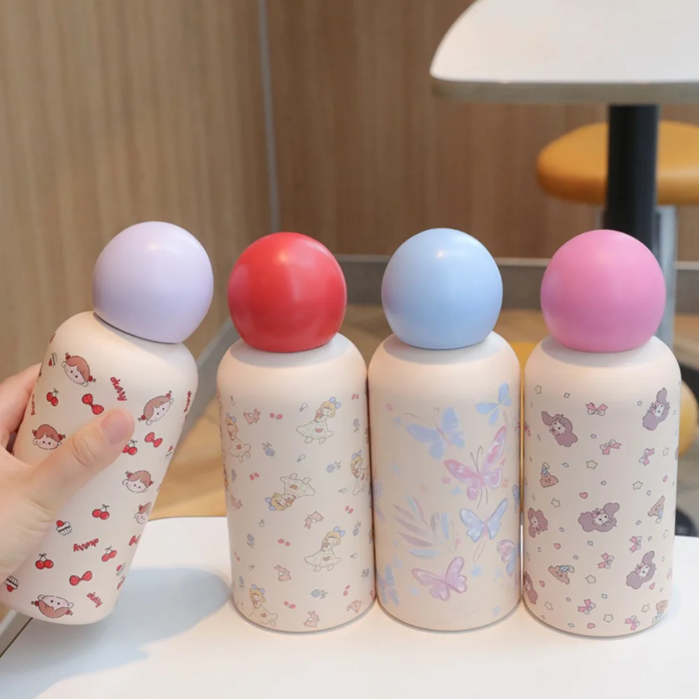 

Ins Style Spherical Lid Thermos Cup 304 Stainless Steel 400ml Vacuum Cup Double Wall Insulated Bottle Kids