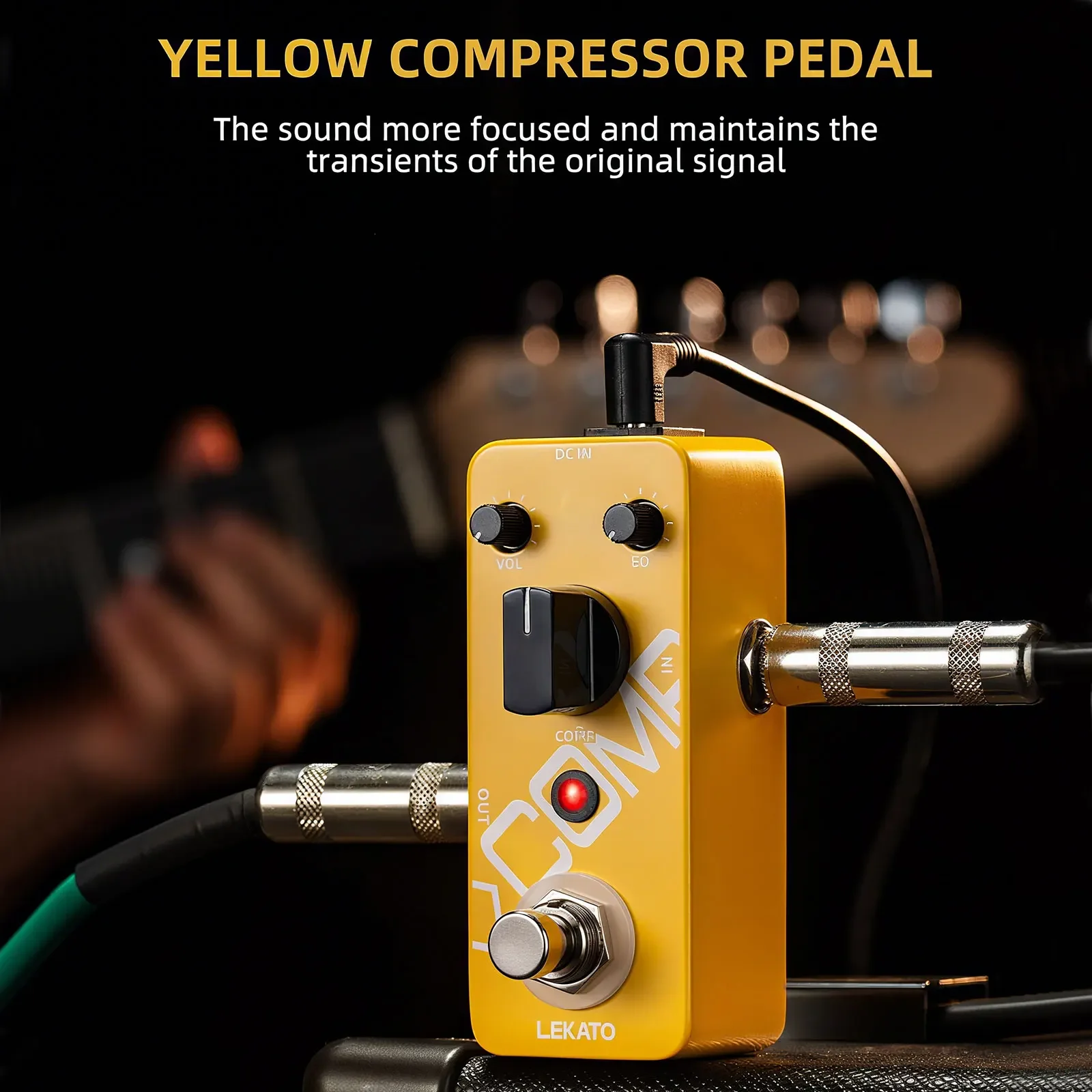 

Мини-педаль компрессора студийного класса с Eq Sweep-True Bypass, малошумная оптическая схема, для записи гитары/бас и живых игр