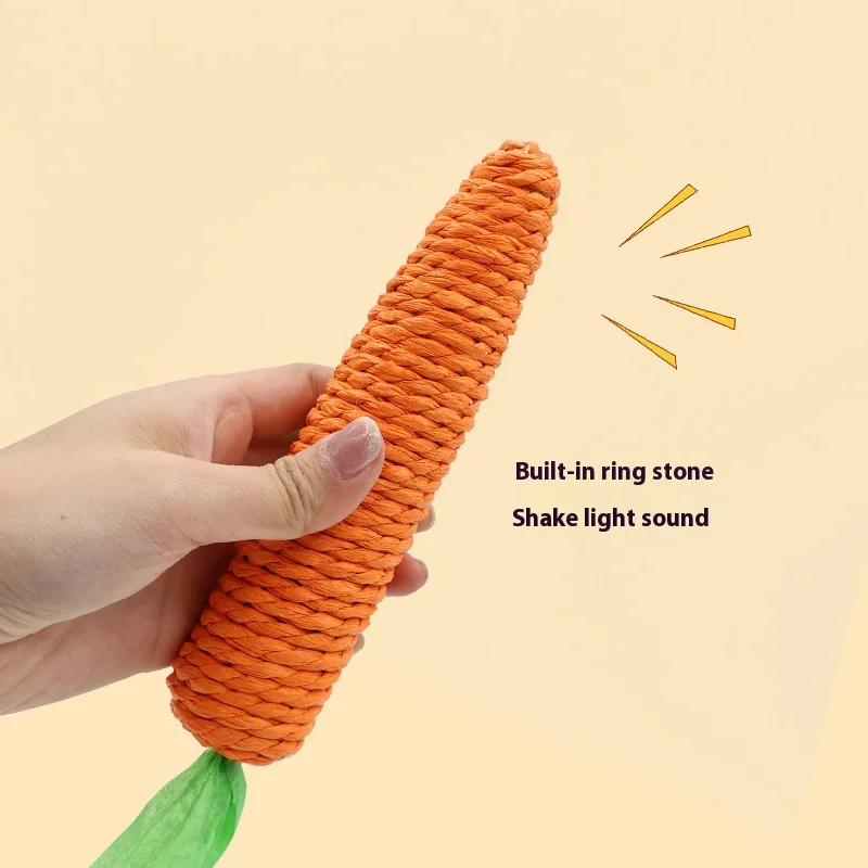 لعبة قطة الجزر اللطيفة - اللعب الذاتي مع طحن الجرس والأسنان والمخلب لتخفيف الملل ألعاب القطط الأليفة