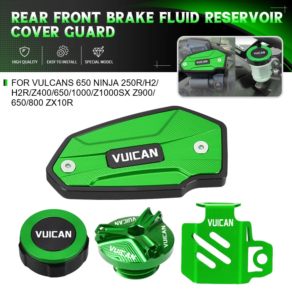 

Rear Front Brake Fluid Reservoir Cover Guard For Kawasaki VulcanS 650 NINJA 250R/H2/H2R/Z400/650/1000/Z1000SX Z900/650/800 ZX10R