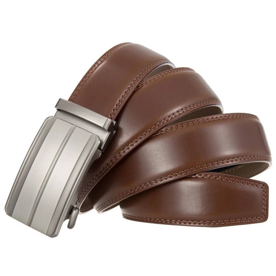 Plyesxale Cow Genuine Leather Luxury Strap Male Belts For Men New Fashion Classic Automatic Buckle Men Belt High Quality B1086