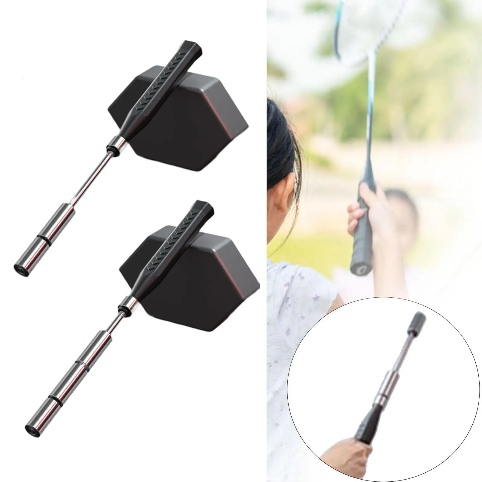 Badminton Racket Swing Trainer Improved Tempo Strength Practicing Guide Portable