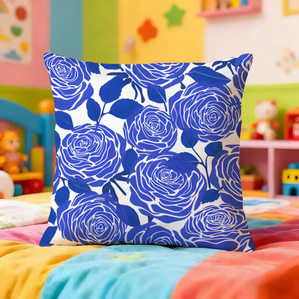 Floral Texture Cushion Cover Premium Soft Pillowcase Skin-Friendly Breathable Multi-Purpose for Home Office Travel