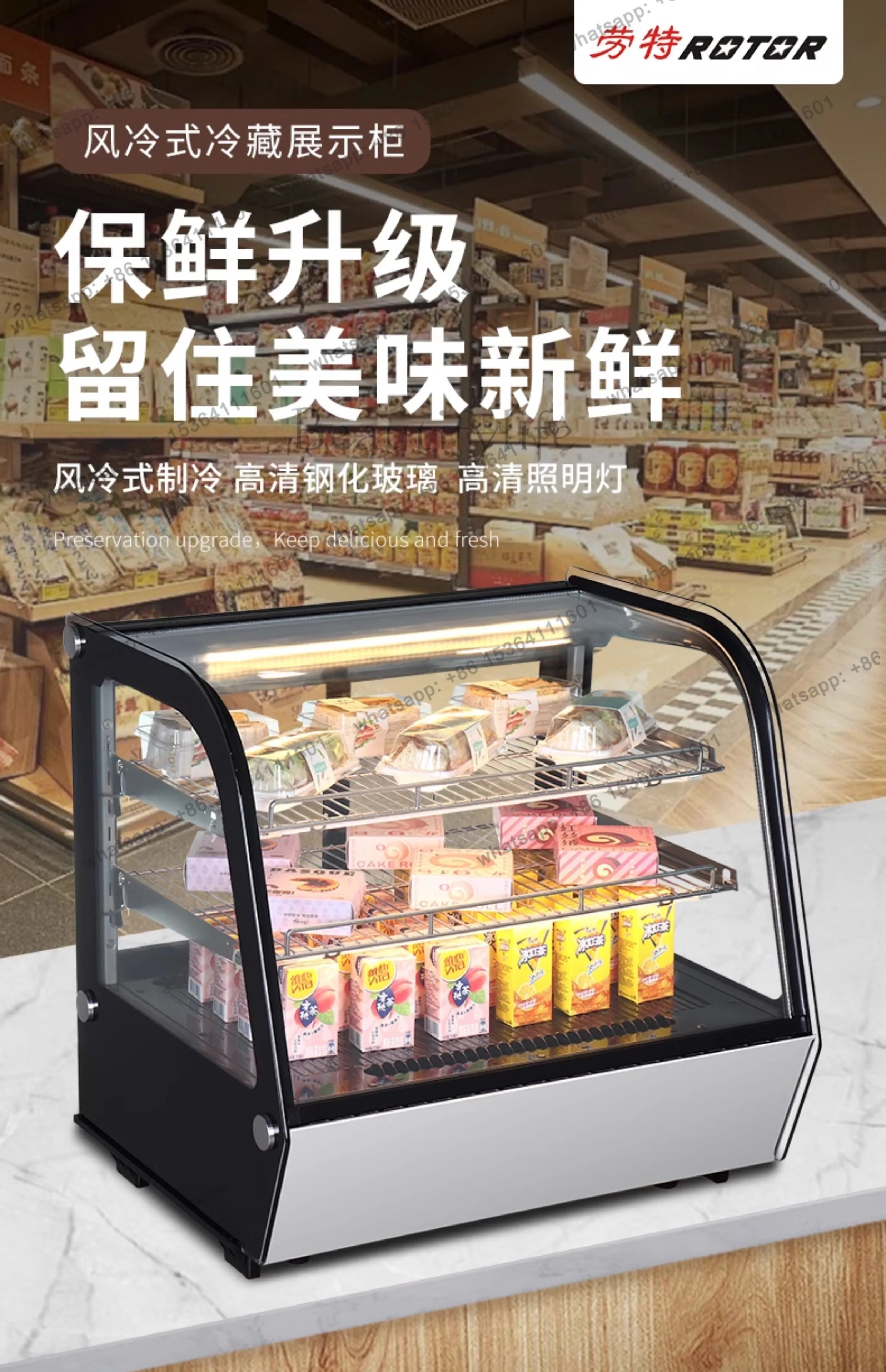 Vetrina refrigerata da tavolo Minimarket DelicatessenTorta Dessert Armadietto per la conservazione della freschezzaVinoBevande
