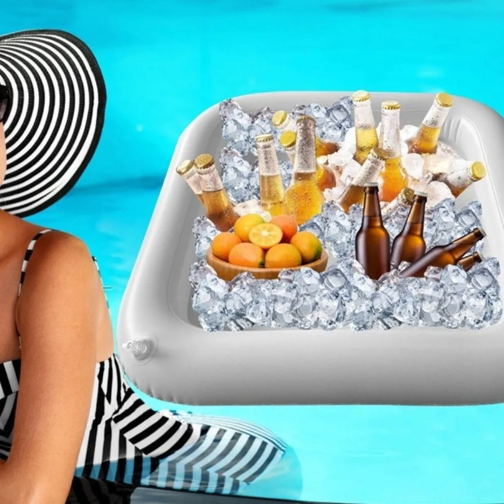 PVC Inflatable Serving Bar Multi-functional Portable Pool Float Tray Drink Tray Lightweight Salad Tray Party Supplies