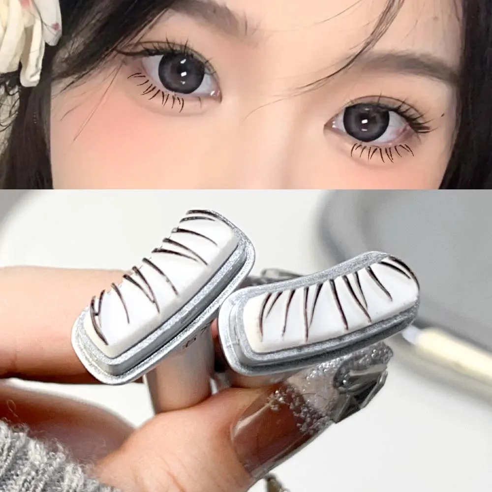 DIY Lower Eyelash Stamp with Eyeliner 2 in 1 Double-ended Waterproof Eye Liner Cosmetics for Beginner Korean Makeup Tools