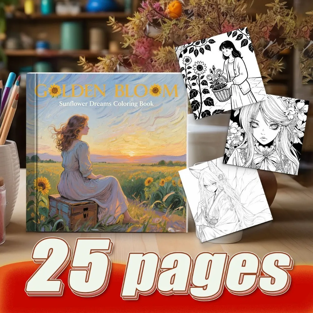 Cute Two Dimensional Coloring Book Dreamy Scenes Art Class Practice Cute Patterns Premium Ink Resistant Paper
