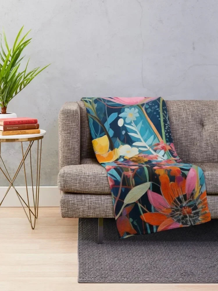 Wild Flowers 2 Throw Blanket Decorative Sofas for sofa Retros Blankets