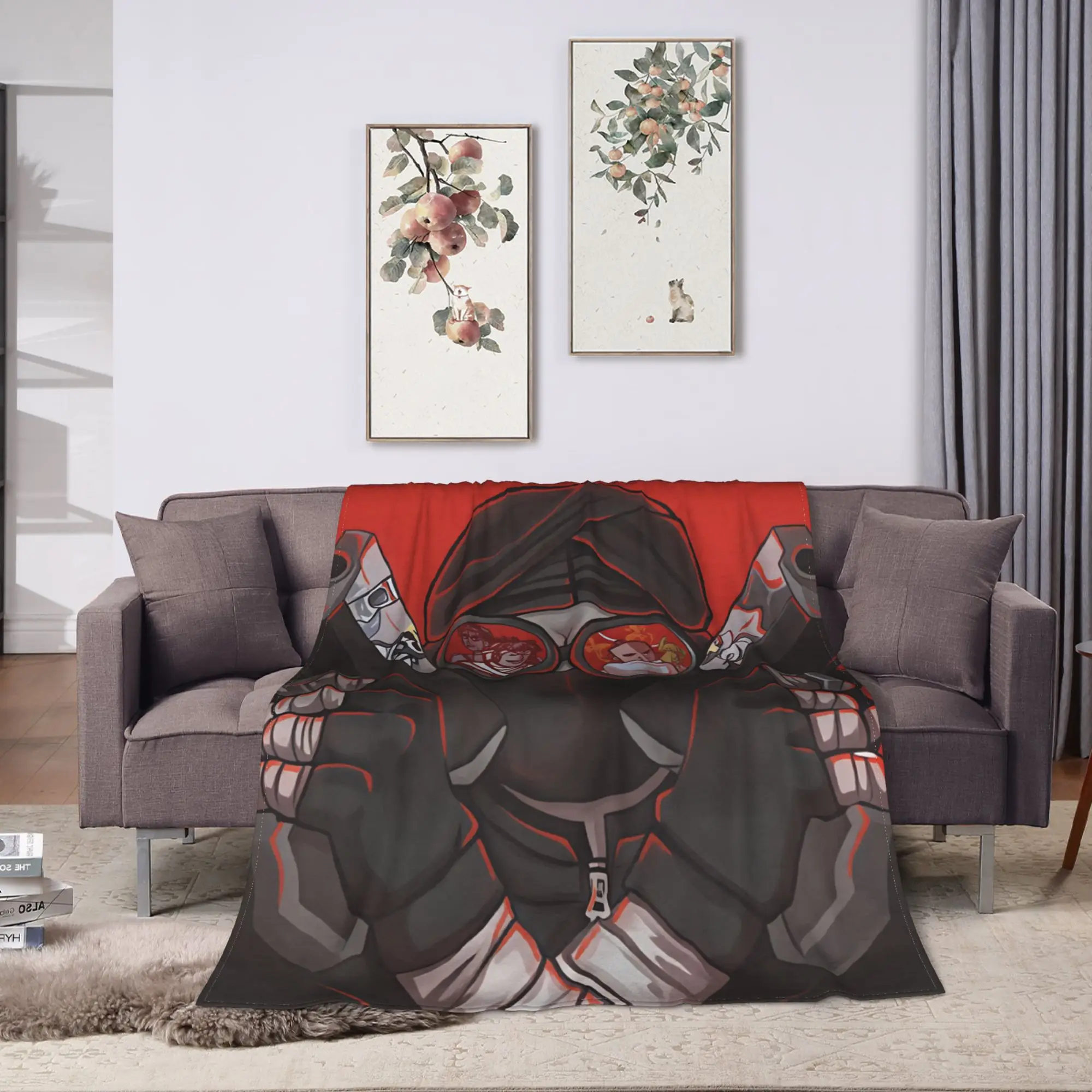 MADNESS COMBAT Flannel Blanket  Super Warm Throw Blanket for Living Room Airplane Travel Pattern Bedspread Sofa Bed Cover