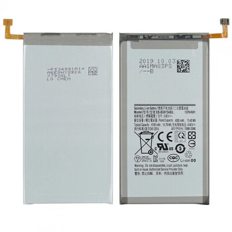 EB-BG975ABU internal battery for SAMSUNG GALAXY S10 PLUS + 4100 mAh replacement # Samsung Galaxy S10 Plus (S10 +, SM-G9750, SM-G975F, SM-G975F/DS, SM-G975U, SM-G975W)