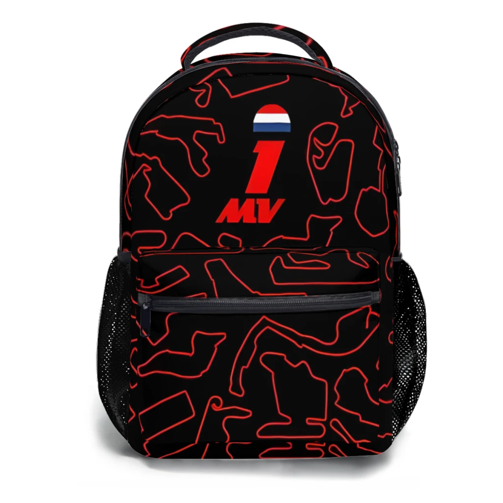 

1 MV - Race tracks patterns Schoolbag For boys Large Capacity Student Backpack Cartoon High School Student Backpack 17inch