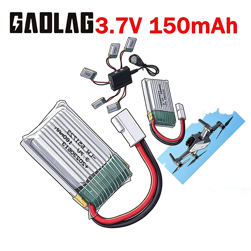 1/2/3/5Pcs 651723 3.7v 180mah Li-Polymer Rechargeable Battery For JJRC H8 Mini H2 H48 U207 Battery RC Quadcopter Spare parts
