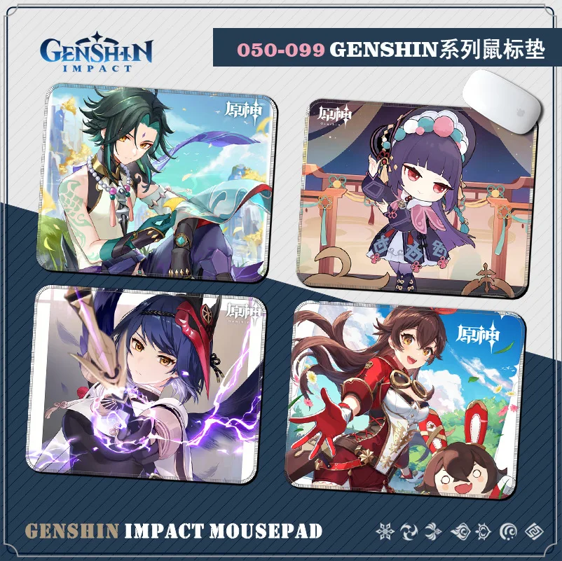 Коврик для мыши Genshin Impact Klee Hutao Raiden Shogun Yae Miko, Настольный коврик для клавиатуры, игровой коврик для мыши, аксессуары для офиса, работы, коврик для мыши